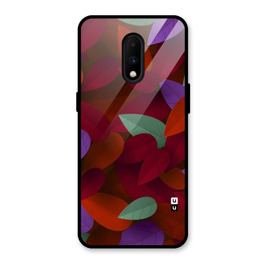 Aesthetic Colorful Leaves Glass Back Case for OnePlus 7