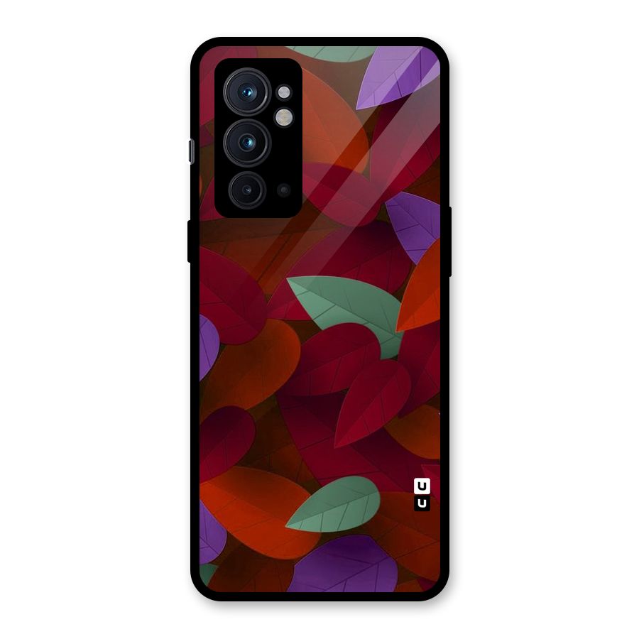 Aesthetic Colorful Leaves Glass Back Case for OnePlus 9RT 5G