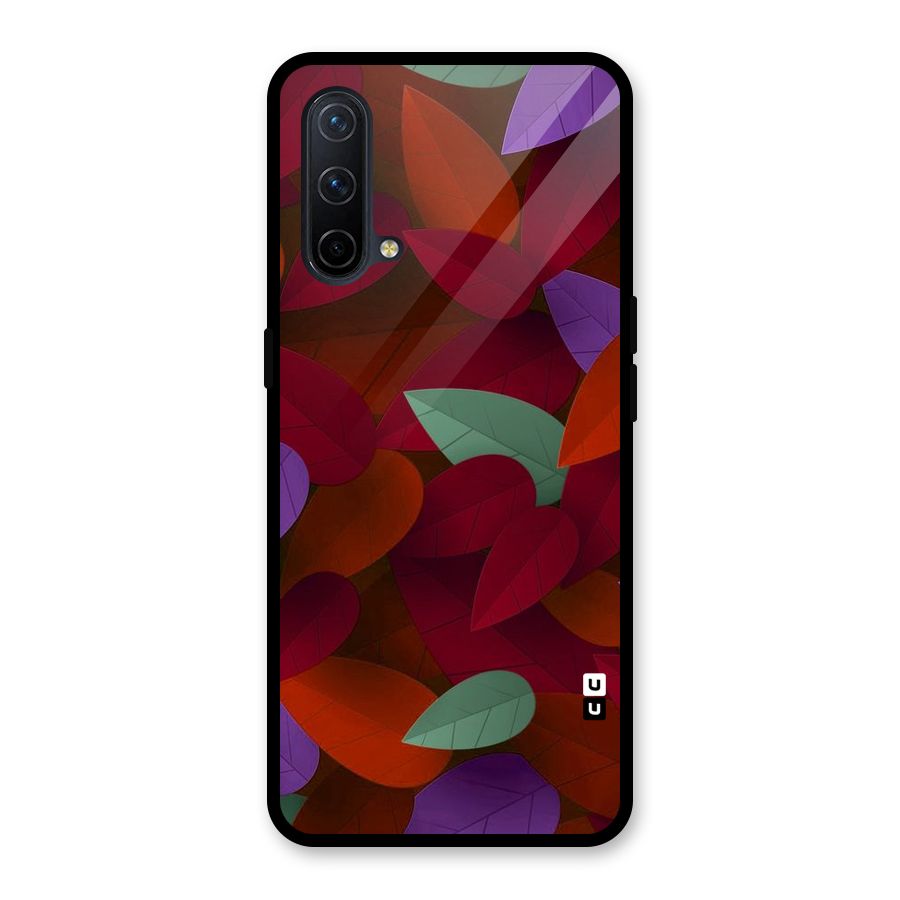 Aesthetic Colorful Leaves Glass Back Case for OnePlus Nord CE 5G