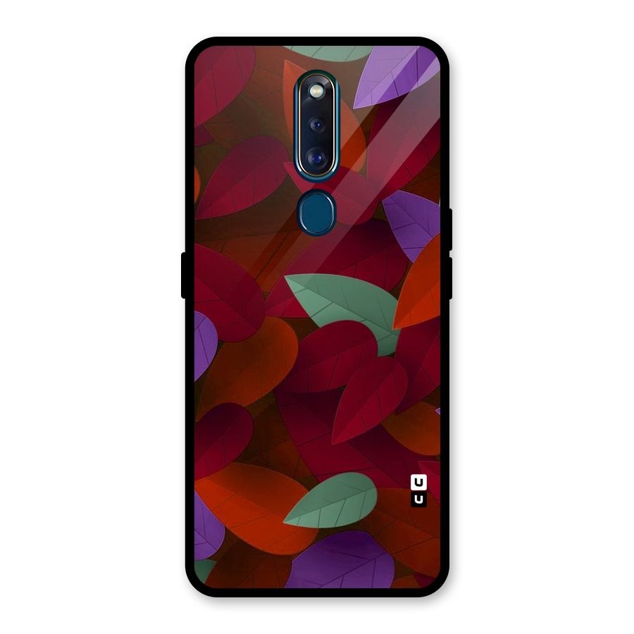 Aesthetic Colorful Leaves Glass Back Case for Oppo F11 Pro