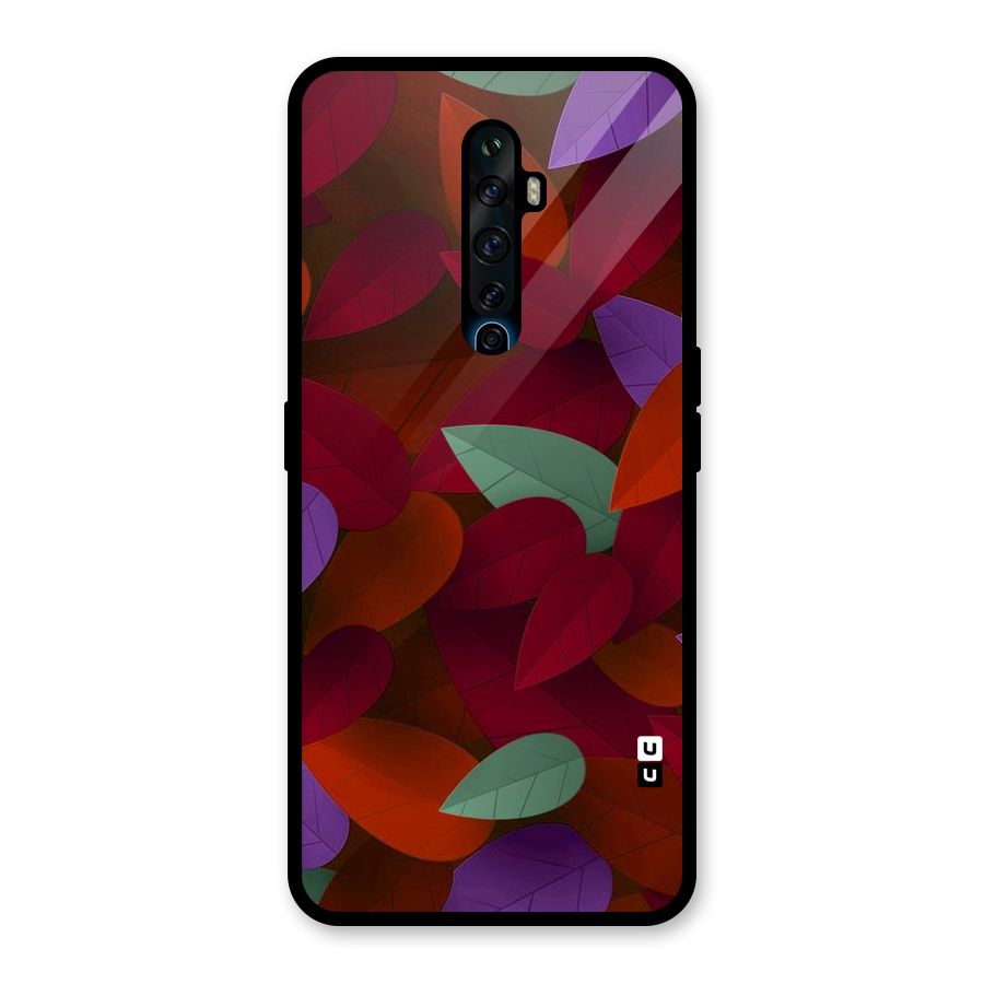 Aesthetic Colorful Leaves Glass Back Case for Oppo Reno2 Z
