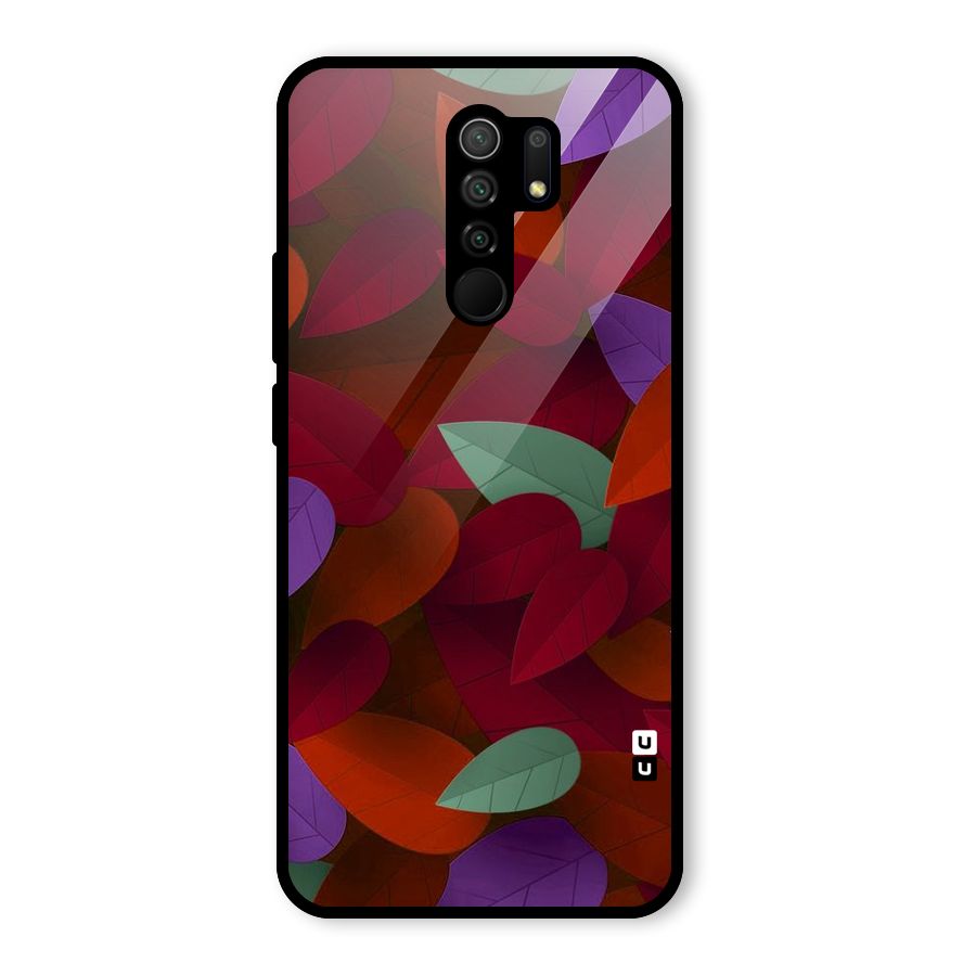 Aesthetic Colorful Leaves Glass Back Case for Poco M2