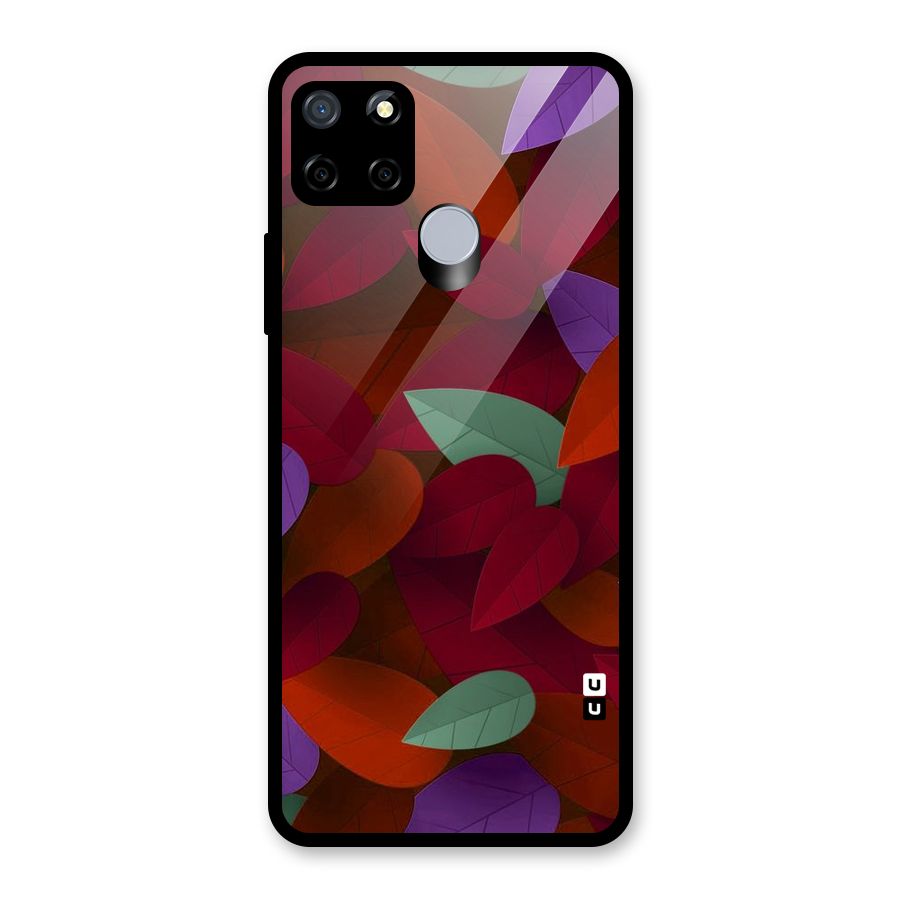 Aesthetic Colorful Leaves Glass Back Case for Realme C12
