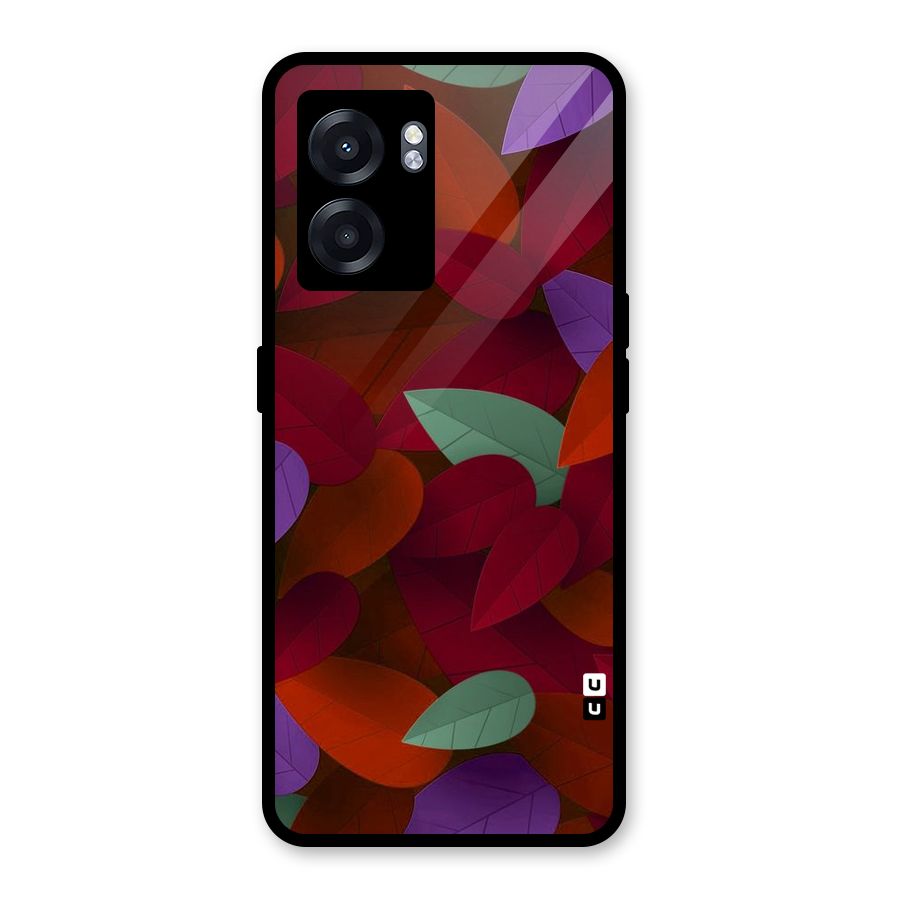 Aesthetic Colorful Leaves Glass Back Case for Realme Narzo 50 5G