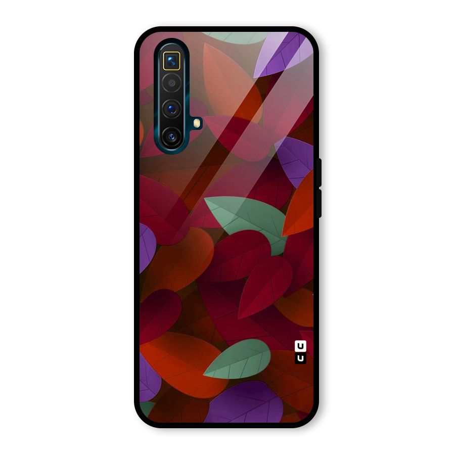 Aesthetic Colorful Leaves Glass Back Case for Realme X3