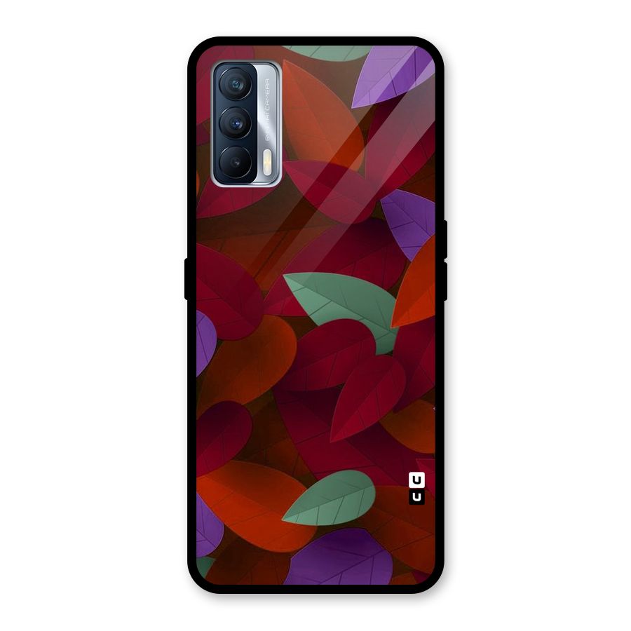 Aesthetic Colorful Leaves Glass Back Case for Realme X7