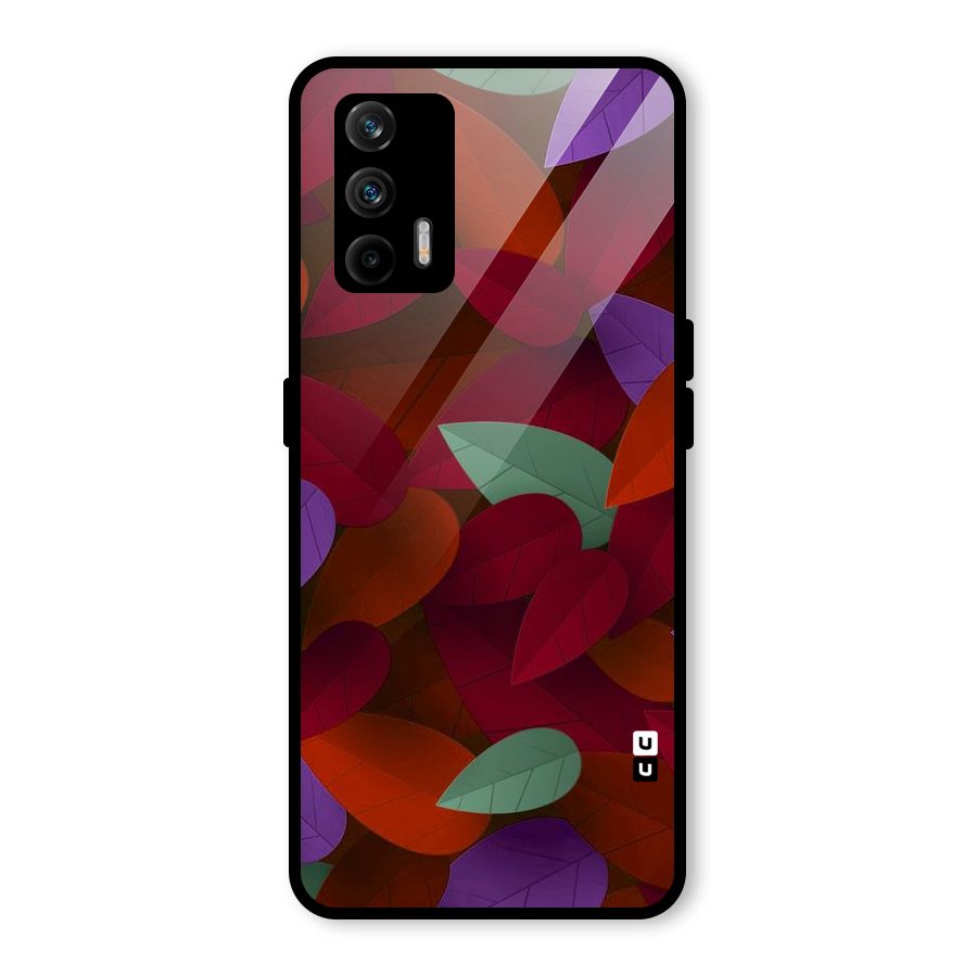 Aesthetic Colorful Leaves Glass Back Case for Realme X7 Max