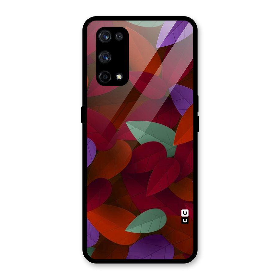 Aesthetic Colorful Leaves Glass Back Case for Realme X7 Pro