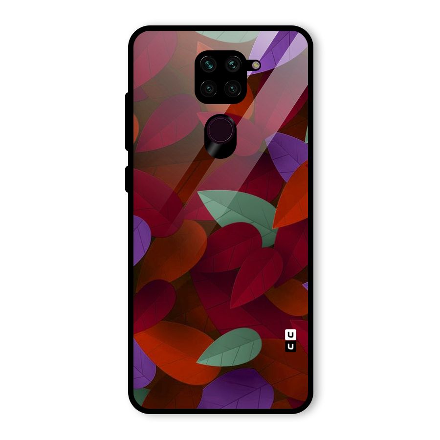 Aesthetic Colorful Leaves Glass Back Case for Redmi Note 9