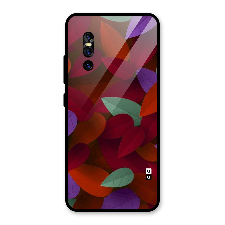Aesthetic Colorful Leaves Glass Back Case for Vivo V15 Pro
