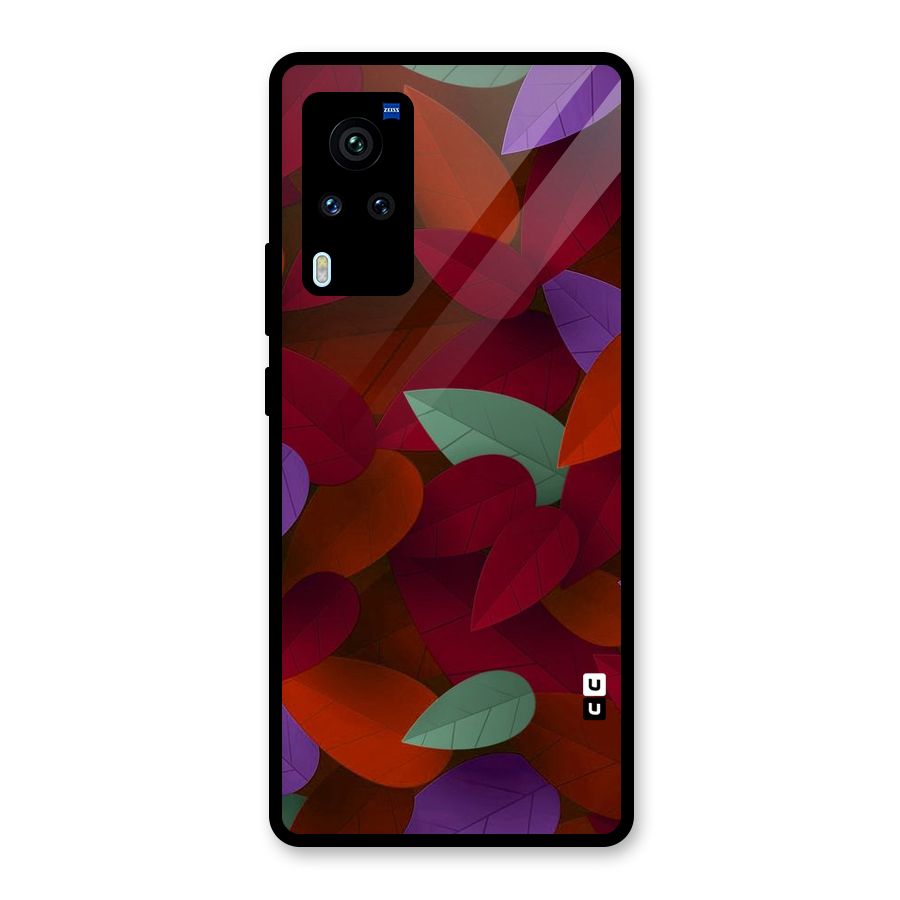 Aesthetic Colorful Leaves Glass Back Case for Vivo X60 Pro