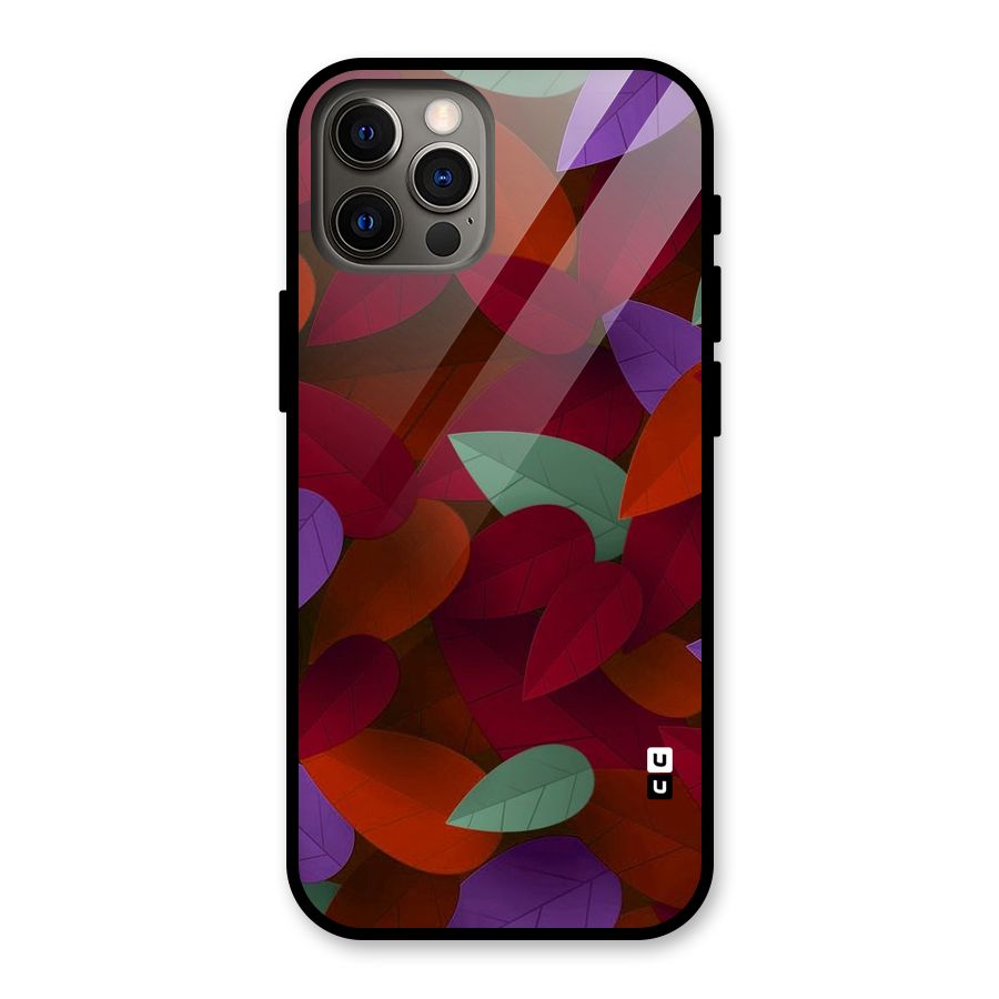 Aesthetic Colorful Leaves Glass Back Case for iPhone 12 Pro