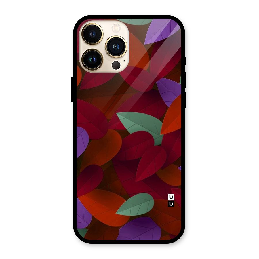 Aesthetic Colorful Leaves Glass Back Case for iPhone 13 Pro Max
