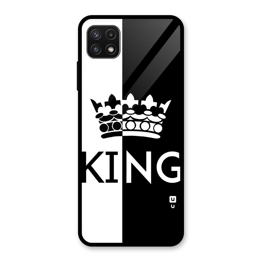 Aesthetic Crown King Glass Back Case for Galaxy A22 5G