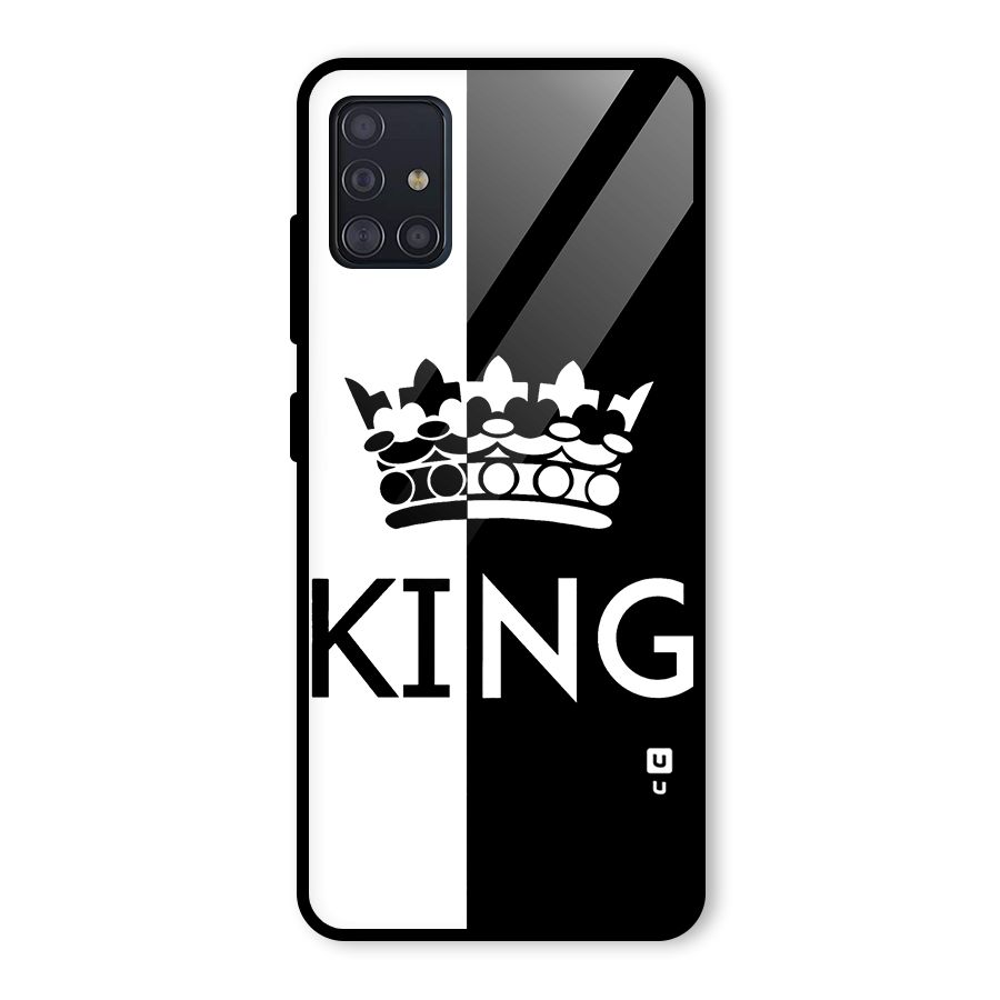 Aesthetic Crown King Glass Back Case for Galaxy A51
