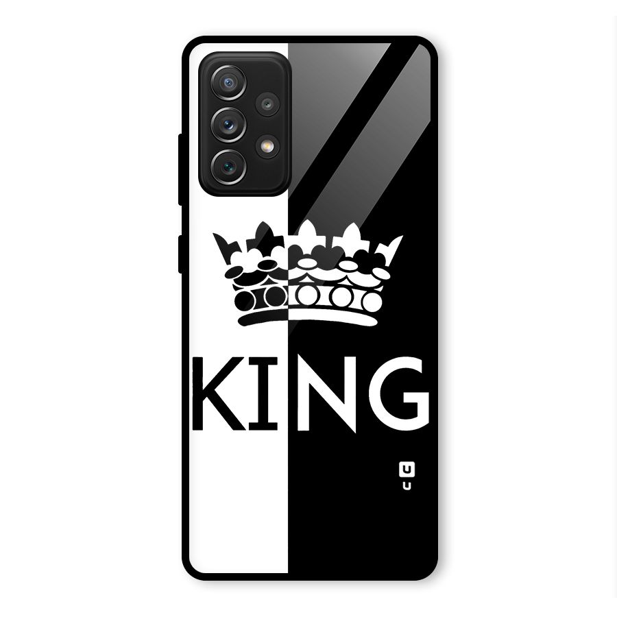 Aesthetic Crown King Glass Back Case for Galaxy A72