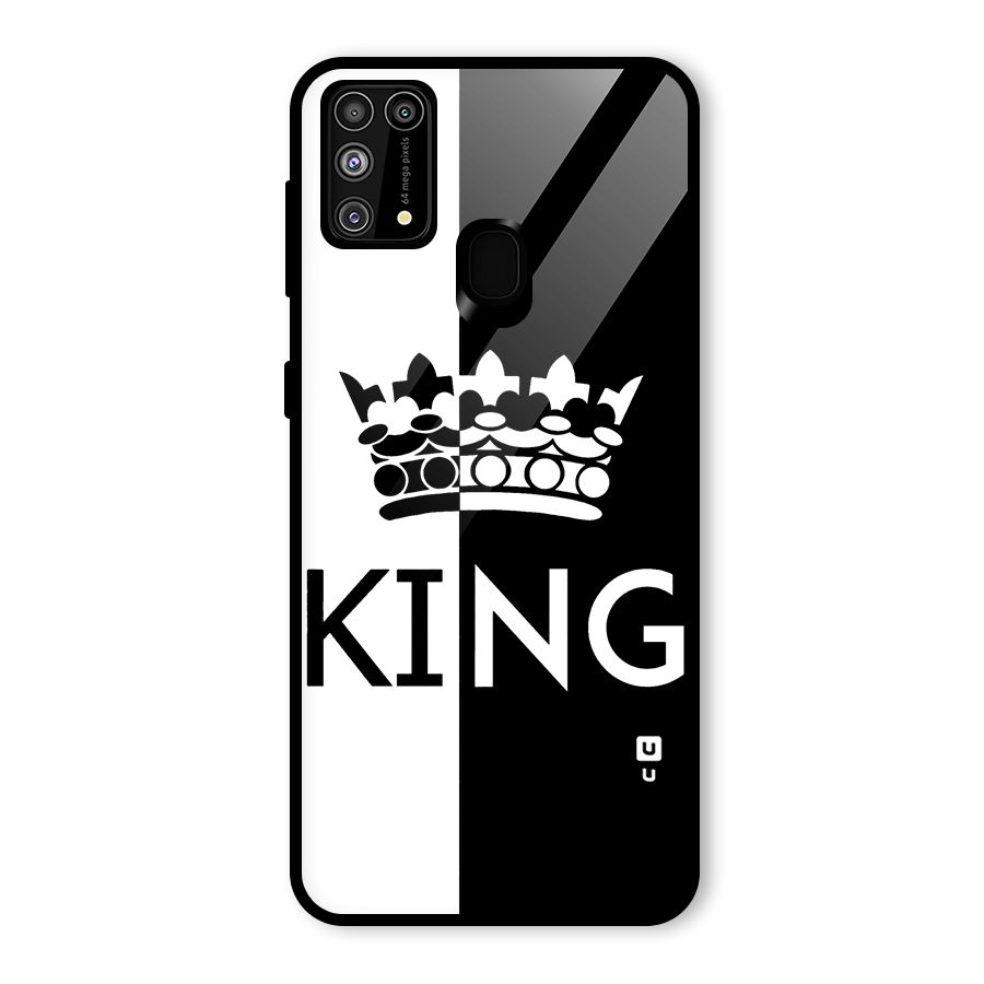 Aesthetic Crown King Glass Back Case for Galaxy F41