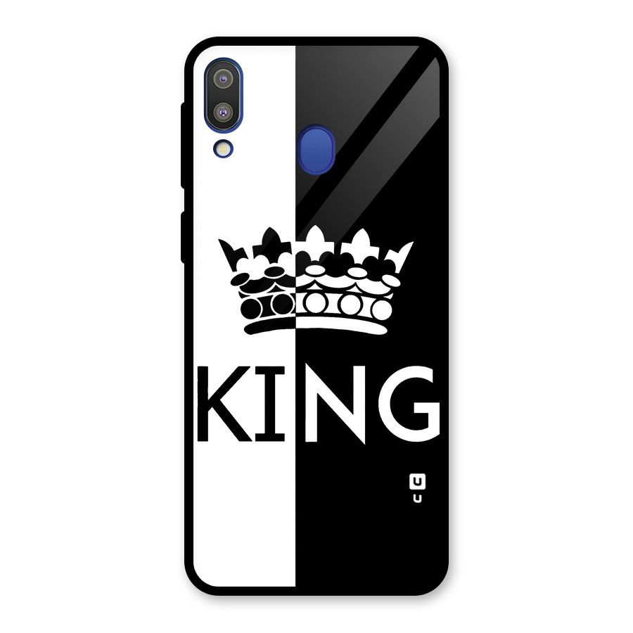 Aesthetic Crown King Glass Back Case for Galaxy M20