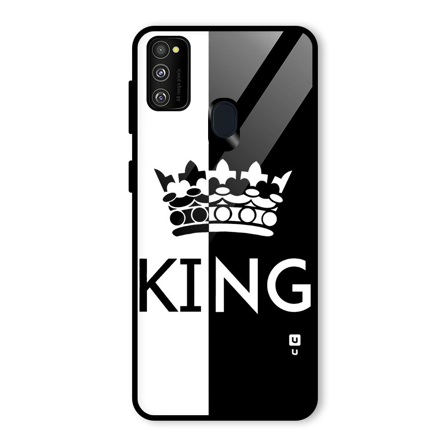 Aesthetic Crown King Glass Back Case for Galaxy M30s