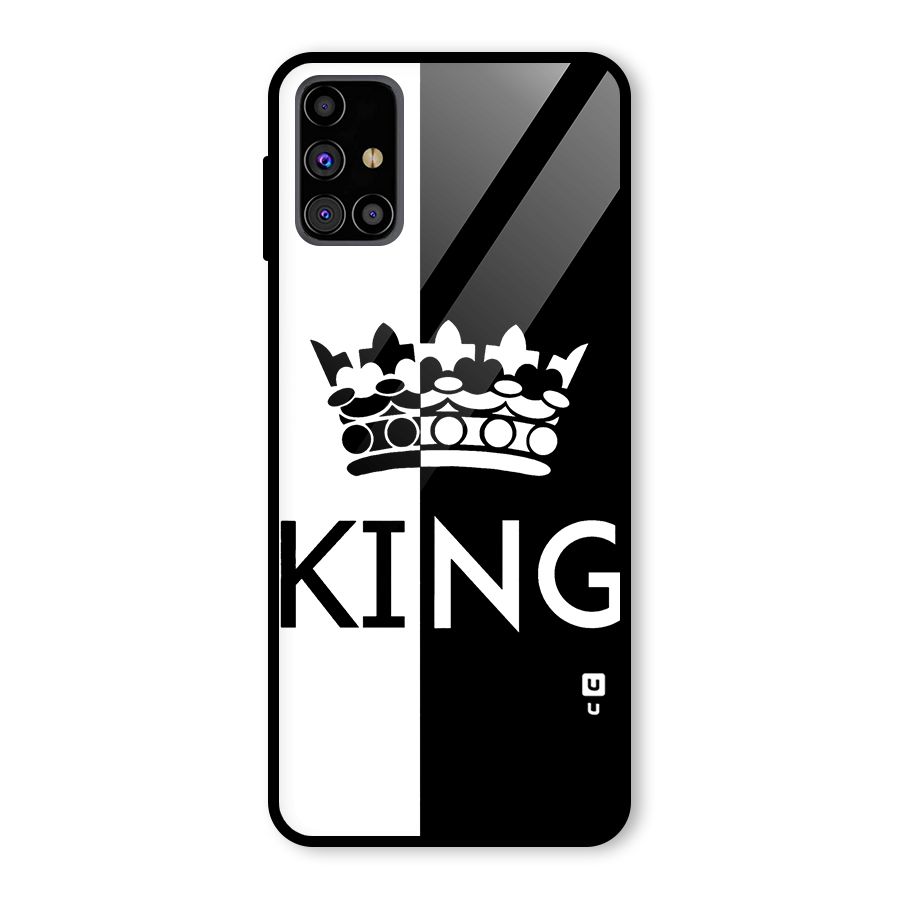 Aesthetic Crown King Glass Back Case for Galaxy M31s