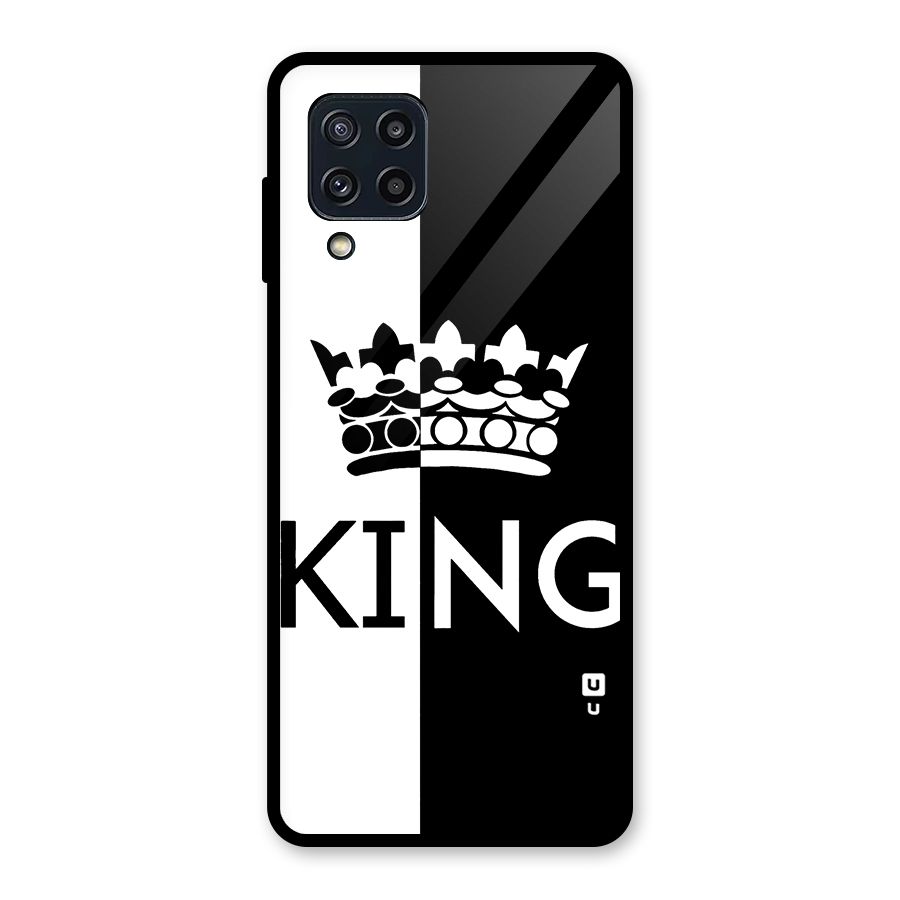 Aesthetic Crown King Glass Back Case for Galaxy M32