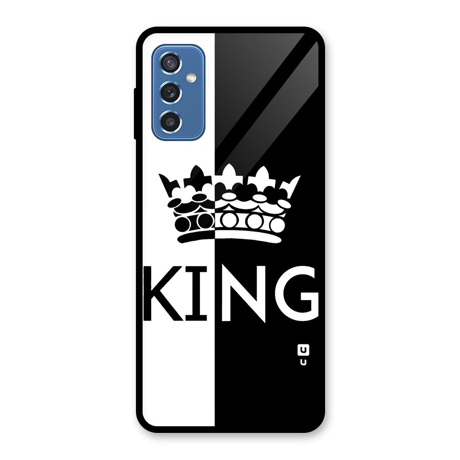 Aesthetic Crown King Glass Back Case for Galaxy M52 5G