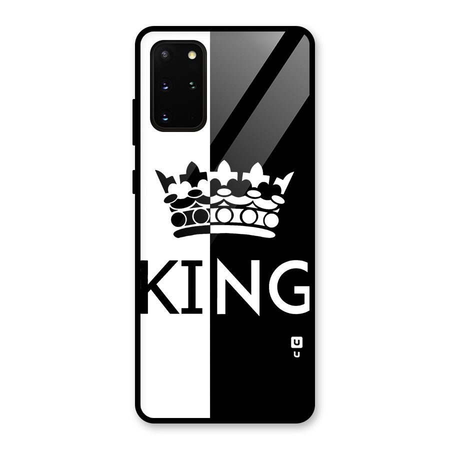 Aesthetic Crown King Glass Back Case for Galaxy S20 Plus
