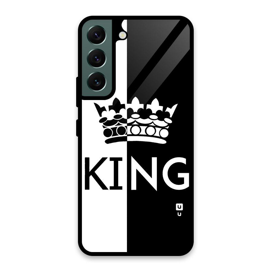 Aesthetic Crown King Glass Back Case for Galaxy S22 5G