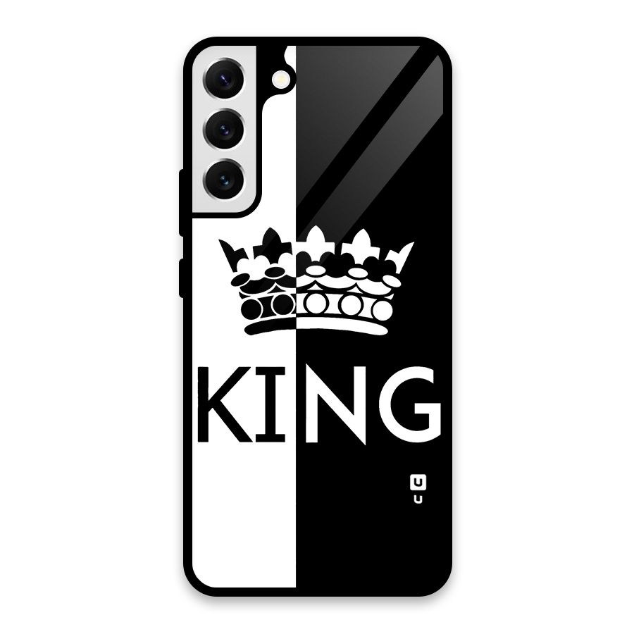 Aesthetic Crown King Glass Back Case for Galaxy S22 Plus 5G