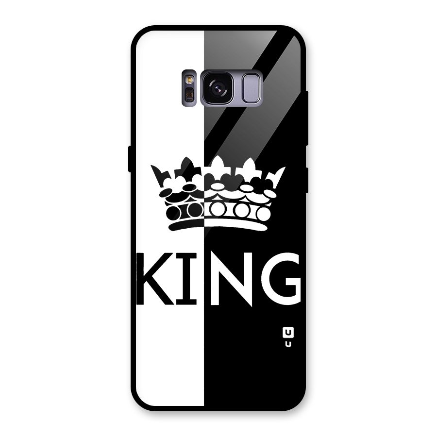 Aesthetic Crown King Glass Back Case for Galaxy S8