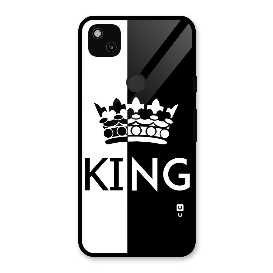 Aesthetic Crown King Glass Back Case for Google Pixel 4a
