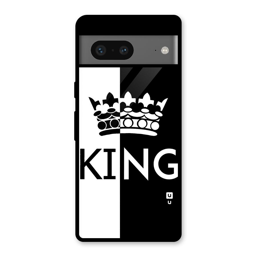 Aesthetic Crown King Glass Back Case for Google Pixel 7