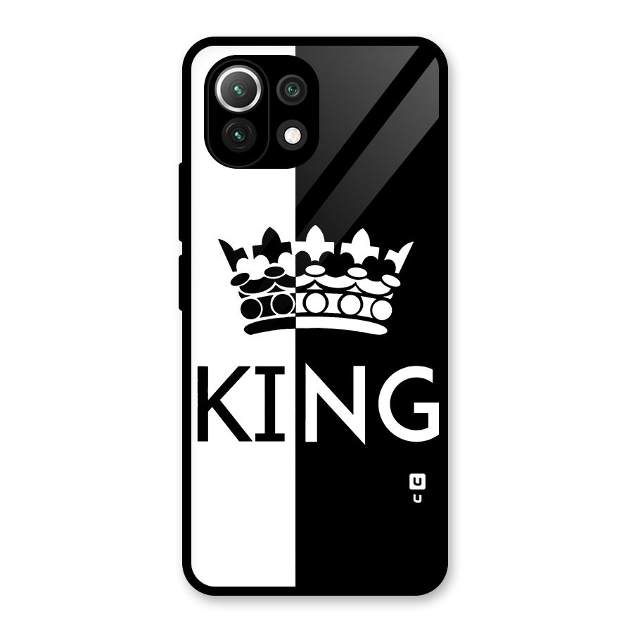 Aesthetic Crown King Glass Back Case for Mi 11 Lite NE 5G