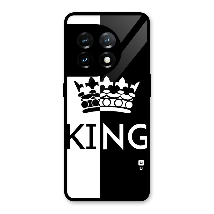 Aesthetic Crown King Glass Back Case for OnePlus 11