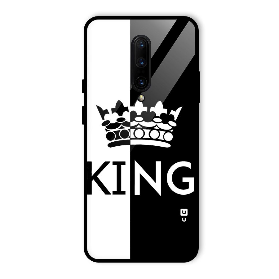 Aesthetic Crown King Glass Back Case for OnePlus 7 Pro