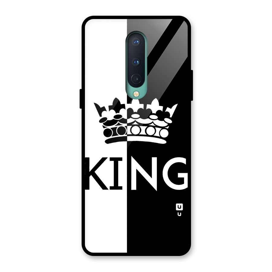 Aesthetic Crown King Glass Back Case for OnePlus 8
