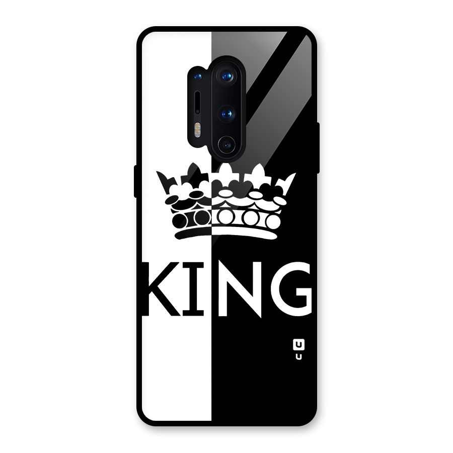 Aesthetic Crown King Glass Back Case for OnePlus 8 Pro
