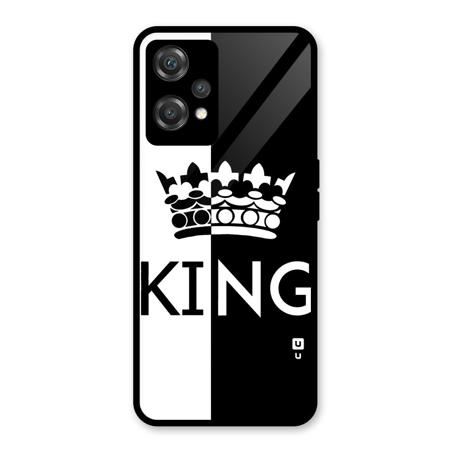 Aesthetic Crown King Glass Back Case for OnePlus Nord CE 2 Lite 5G