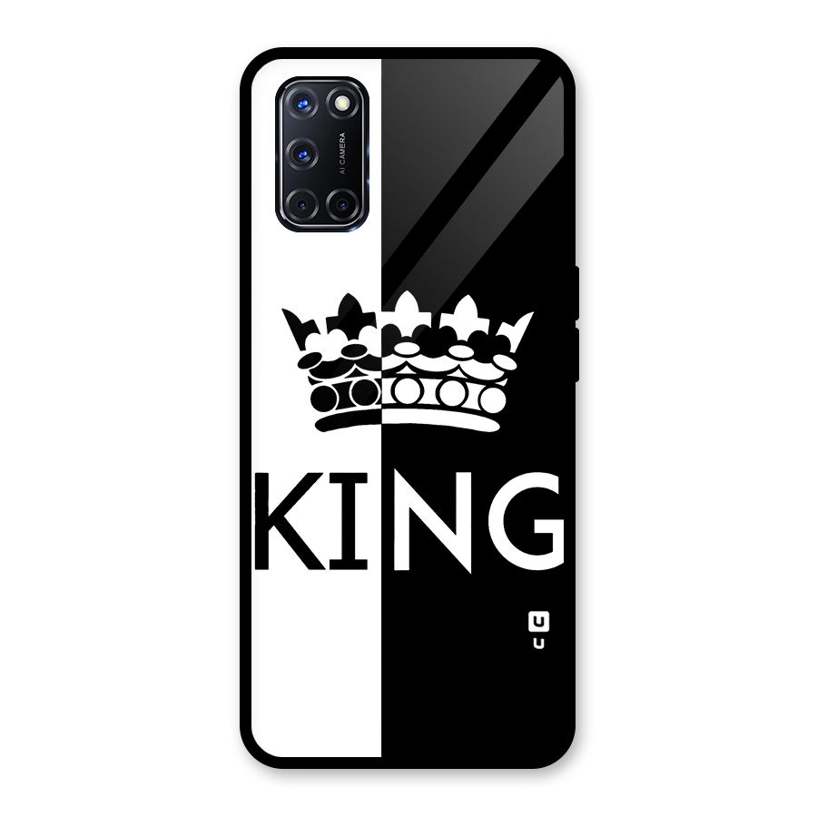 Aesthetic Crown King Glass Back Case for Oppo A52