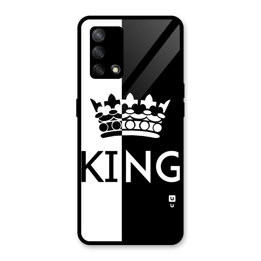 Aesthetic Crown King Glass Back Case for Oppo F19