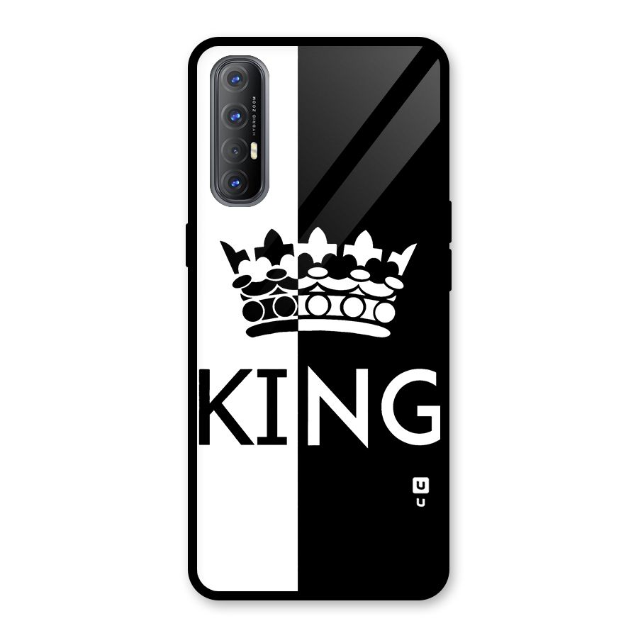 Aesthetic Crown King Glass Back Case for Oppo Reno3 Pro