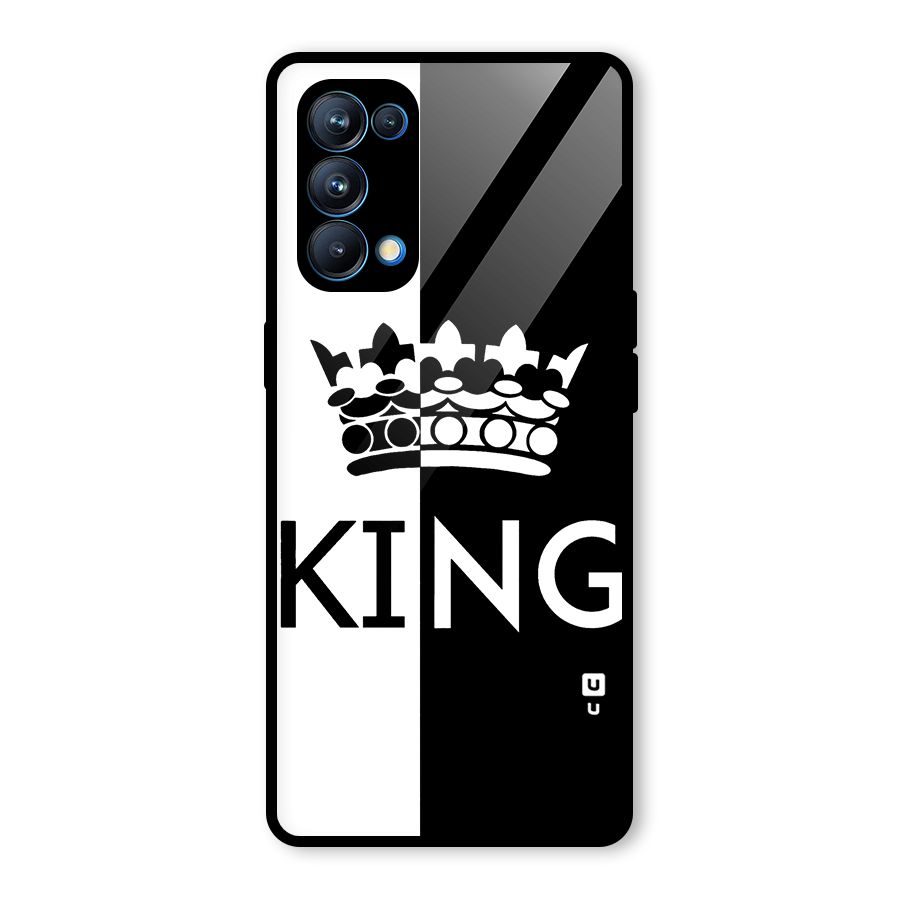 Aesthetic Crown King Glass Back Case for Oppo Reno5 Pro 5G