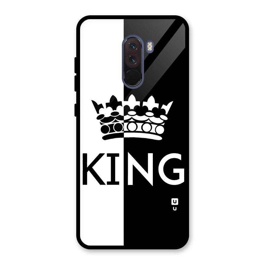Aesthetic Crown King Glass Back Case for Poco F1