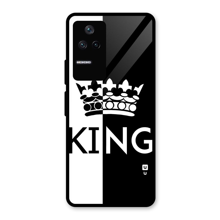 Aesthetic Crown King Glass Back Case for Poco F4 5G