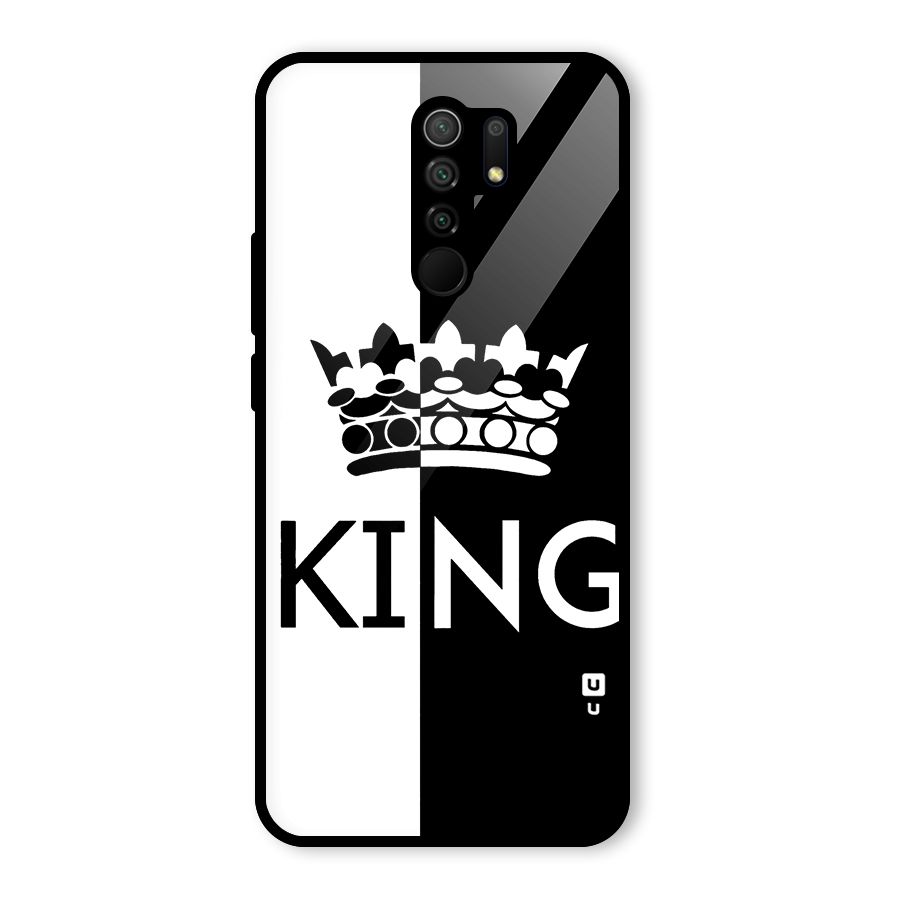 Aesthetic Crown King Glass Back Case for Poco M2