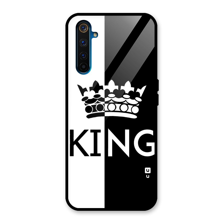 Aesthetic Crown King Glass Back Case for Realme 6 Pro