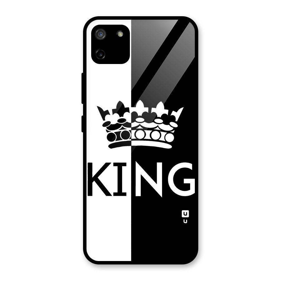 Aesthetic Crown King Glass Back Case for Realme C11