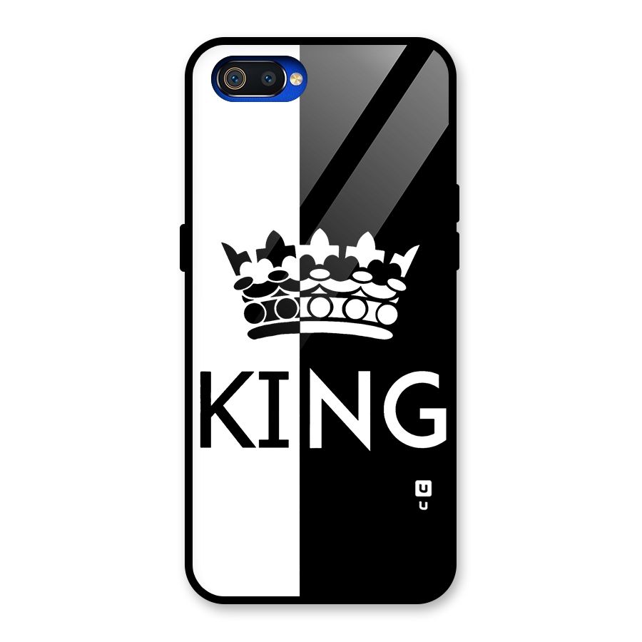 Aesthetic Crown King Glass Back Case for Realme C2