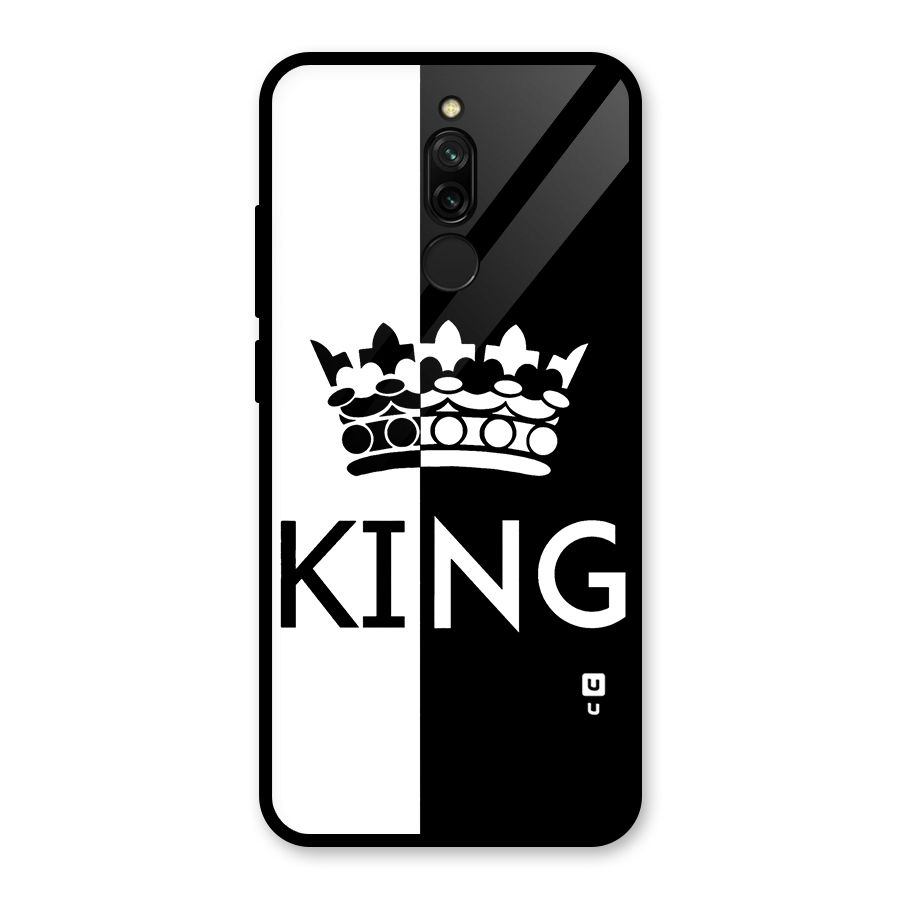 Aesthetic Crown King Glass Back Case for Redmi 8
