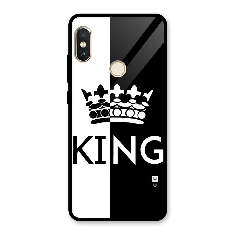 Aesthetic Crown King Glass Back Case for Redmi Note 5 Pro